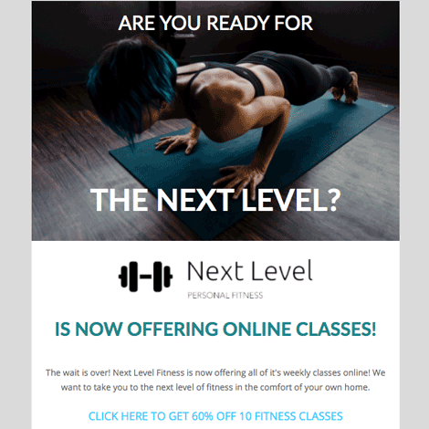 Online Fitness Class Invite